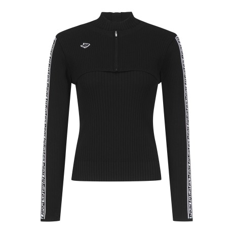 [가격 인하] [ONLY BUCKET] 여성 레터링 라인 볼레로 니트 가디건