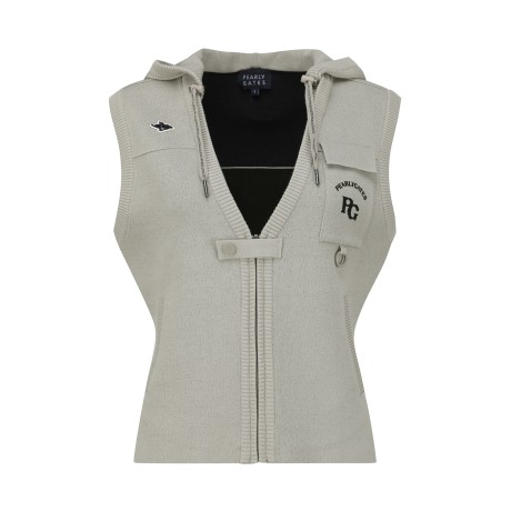 [가격 인하] 여성 더블페이스 브이넥 후드 니트 베스트