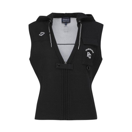 [가격 인하] 여성 더블페이스 브이넥 후드 니트 베스트