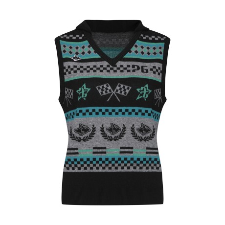 [가격인하] 여성 패턴 후드 니트 베스트