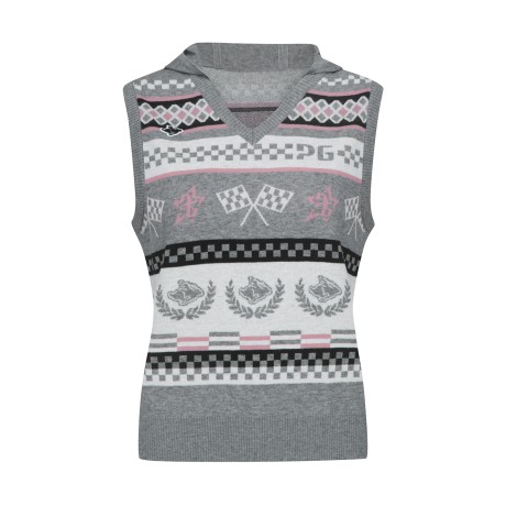 [가격인하] 여성 패턴 후드 니트 베스트