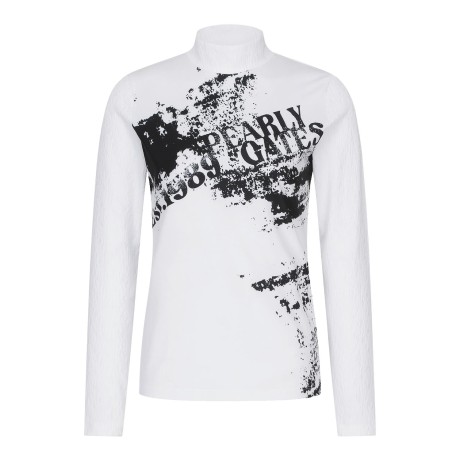 여성 링클 슬리브 우븐 믹스 프린트 티셔츠