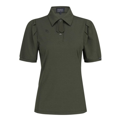 여성 소프트 스트레치 칼라 반팔 티셔츠