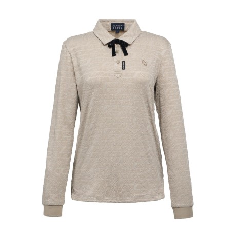 [가격인하] 여성 벨벳리본 자가드 칼라 티셔츠