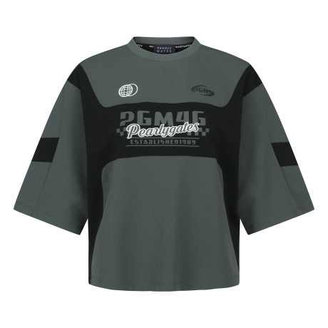 [가격 인하] 여성 컬러 믹스 프린트 라운드 티셔츠