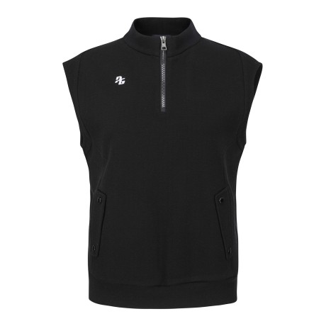 여성 하프 집업 슬리브리스 티셔츠