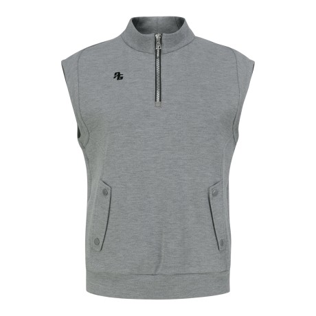 여성 하프 집업 슬리브리스 티셔츠