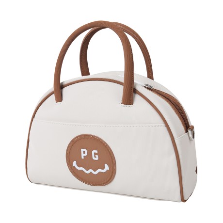 여성 로고 탭 하프문 투웨이백