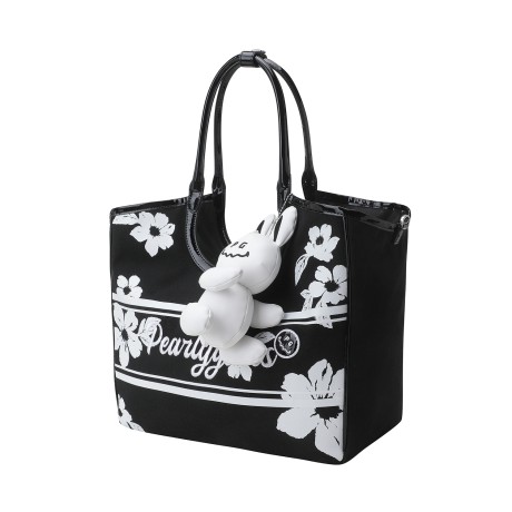 여성 플로럴 패턴 쇼퍼백 & 바니 볼 파우치