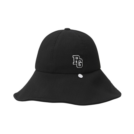 여성 스마일 참 로고 패치 버킷햇