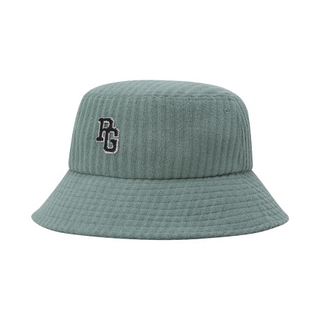 공용 테리 스트라이프 로고 버킷햇