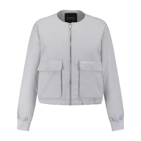 여성 빅 포켓 칼라리스 구스다운 점퍼