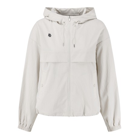 여성 패널 시어서커 후드 점퍼