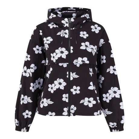 여성 패널 시어서커 후드 점퍼