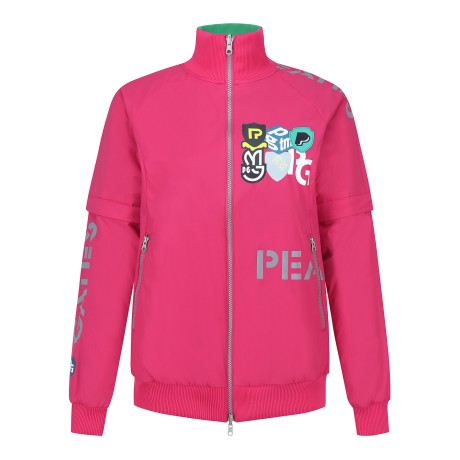 여성 리버서블 소매 탈착 패치 점퍼