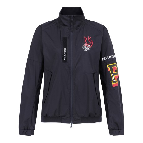 여성 스마일 솔리드 집업 점퍼