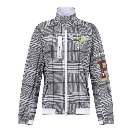 여성 스마일 멀티 체크 집업 점퍼