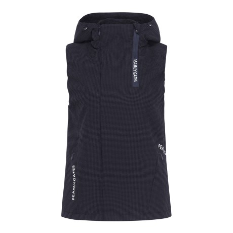 여성 시어서커 사이드 집업 슬리브리스 점퍼