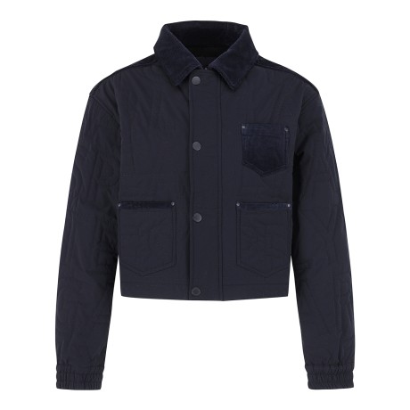 여성 코듀로이 블록 로고 퀼팅 점퍼