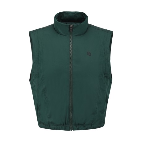 여성 구스다운 크롭 집업 베스트