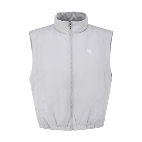 여성 구스다운 크롭 집업 베스트