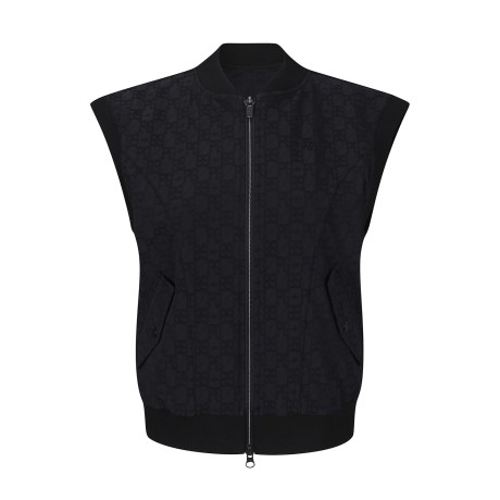 여성 로고 패턴 스트레치 집업 베스트