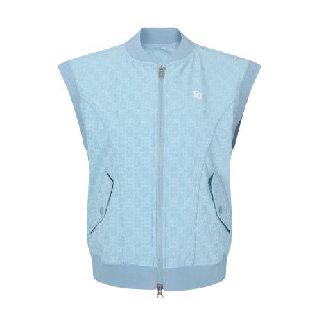 여성 로고 패턴 스트레치 집업 베스트