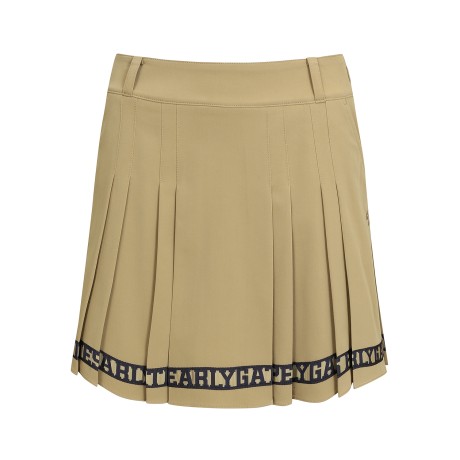 여성 로고 테이핑 플리츠 큐롯 스커트