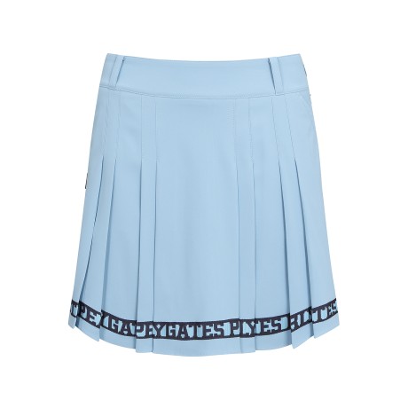 여성 로고 테이핑 플리츠 큐롯 스커트