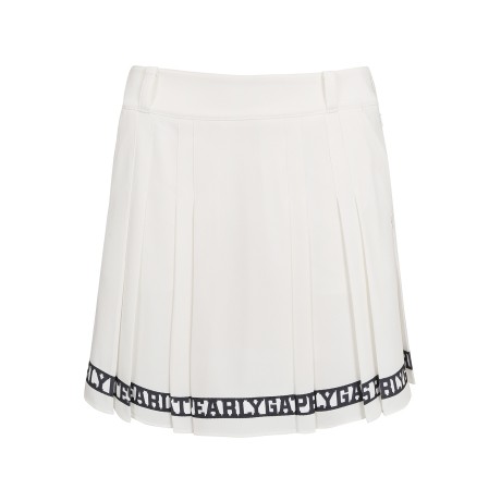 여성 로고 테이핑 플리츠 큐롯 스커트