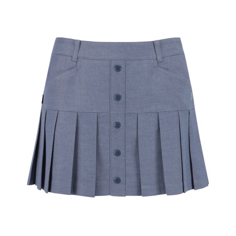 여성 버튼 플리츠 스커트 & 바니 키링