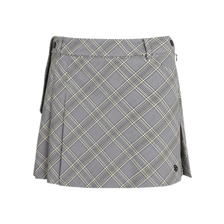 여성 체크 슬릿 플리츠 큐롯 스커트 & 키링