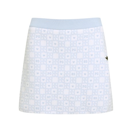 여성 체크 패턴 큐롯 니트 스커트