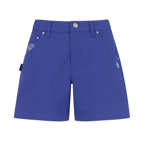 여성 배색 스마일 로고 자수 쇼츠