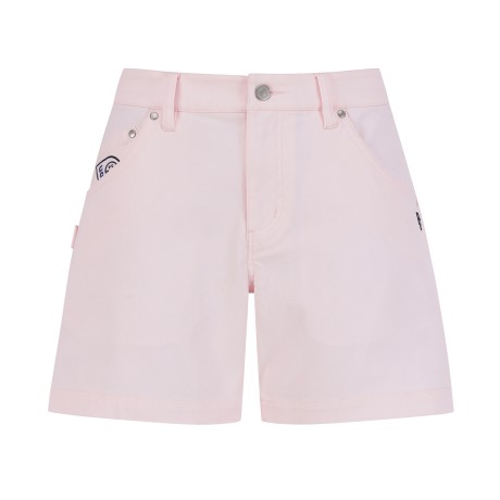 여성 배색 스마일 로고 자수 쇼츠