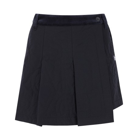 여성 코듀로이 블록 로고 퀼팅 랩 스커트