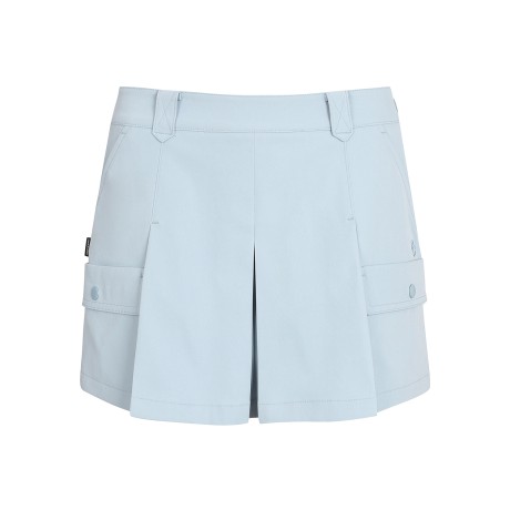 여성 카고 포켓 플리츠 블록 큐롯 스커트