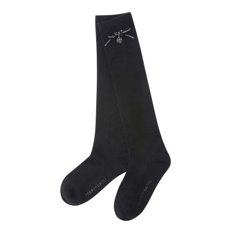 여성 로고 패턴 리본 니삭스