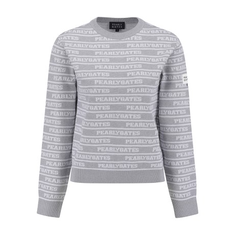 여성 로고 스트라이프 긴팔 니트