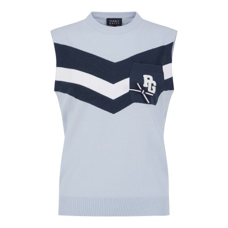 여성 쉐브론 원 포켓 니트 베스트