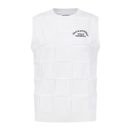 여성 잭바니 체크 조직감 니트 베스트