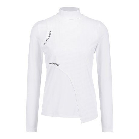 여성 스마일 냉감 믹스 체크 긴팔 티셔츠