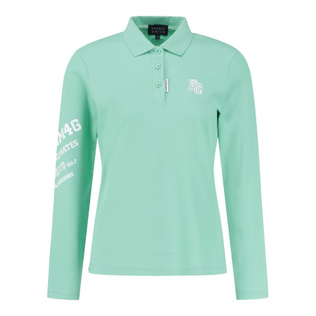 여성 로고 패치 PK 칼라 긴팔 티셔츠