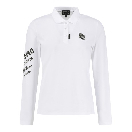 여성 로고 패치 PK 칼라 긴팔 티셔츠