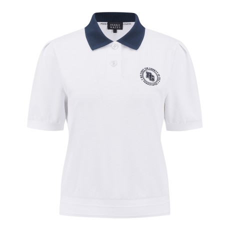 여성 퍼프 커프스 조직감 반팔 티셔츠