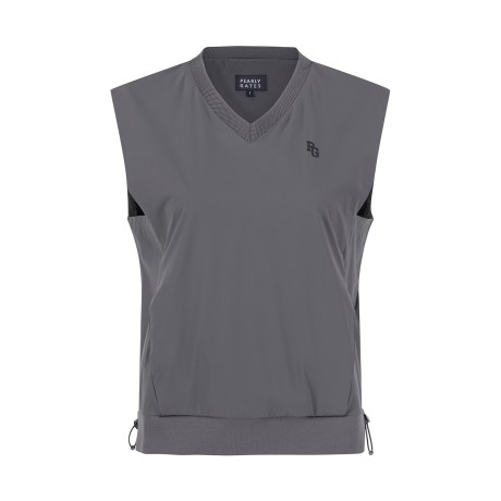 여성 로고 브이넥 스트레치 슬리브리스 탑