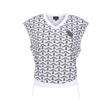 여성 메쉬 스트링 슬리브리스 탑