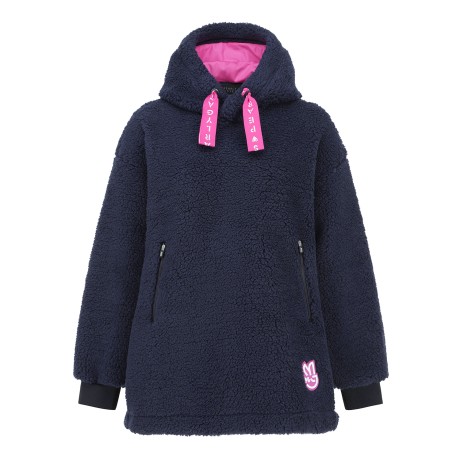 여성 로고 패치 덤블 후드 티셔츠