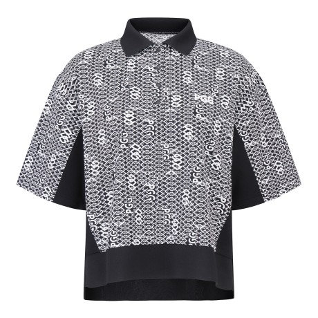 여성 PGG 로고 프린팅 니트 블록 티셔츠