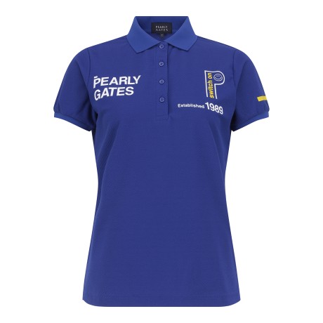 여성 스마일 로고 사선 조직감 티셔츠